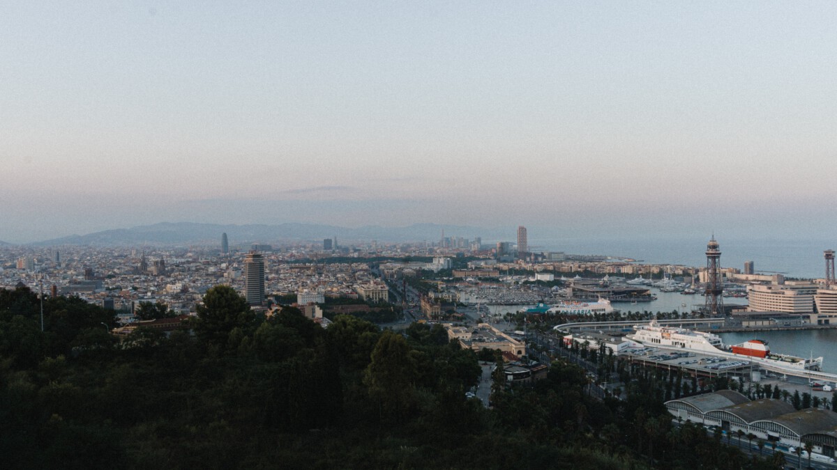 Uitzicht vanaf de Montjuïc heuvel in Barcelona